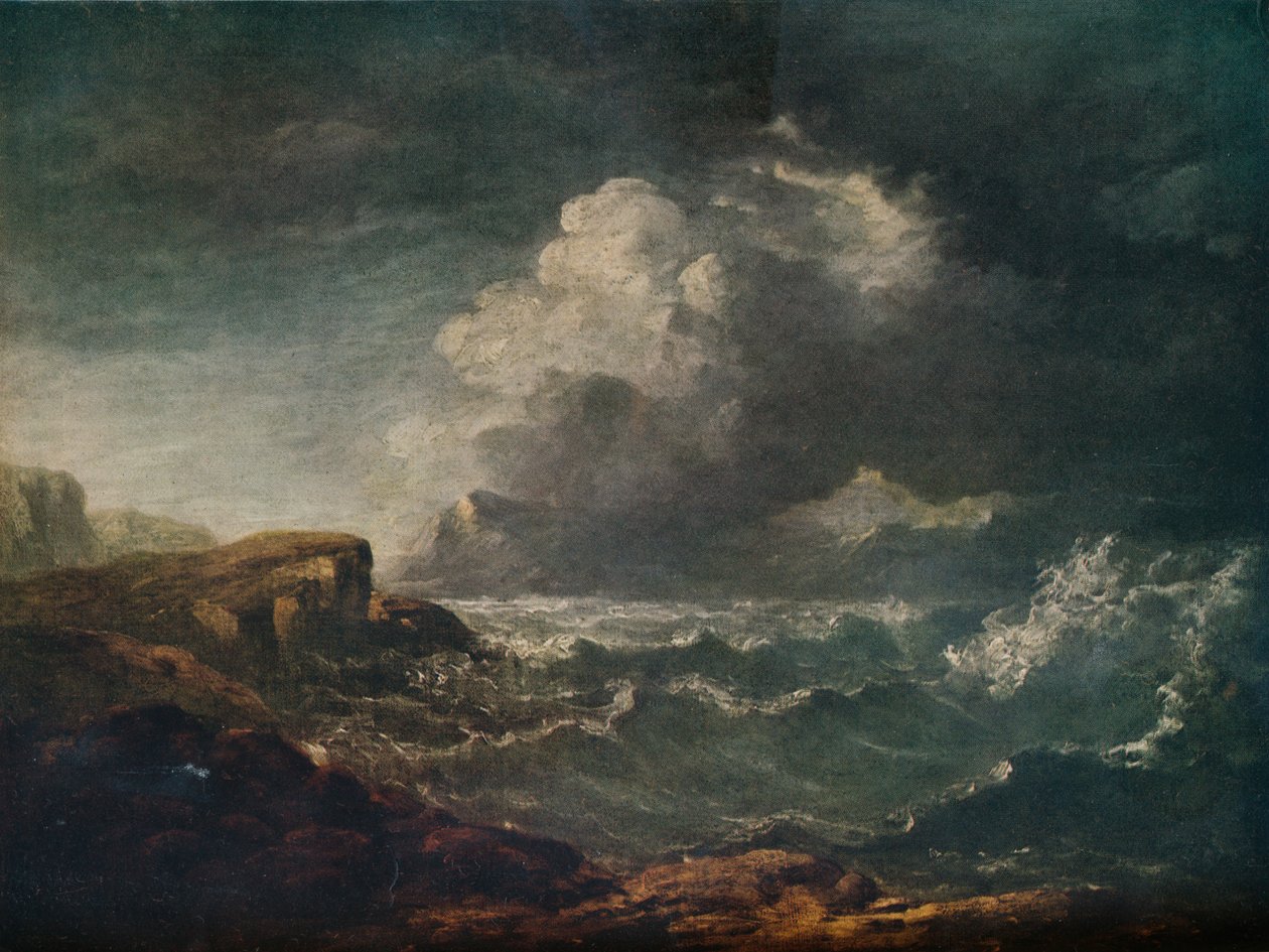 Storm på en skotsk sjö, 1800-talet, 1917 av John Thomson
