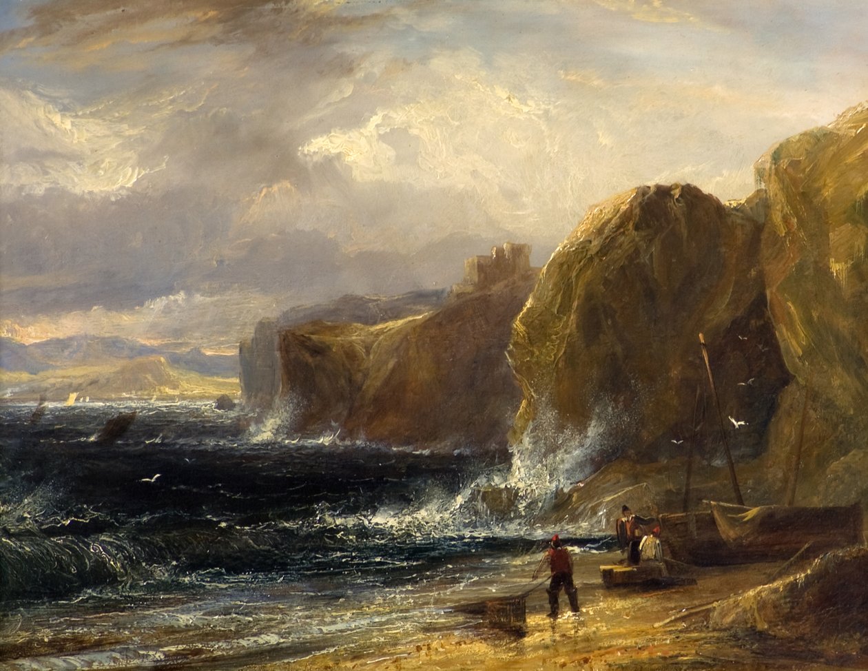 St Andrews Bay, Fife, ca 1820-30 (olja ombord) av John Thomson of Duddingston