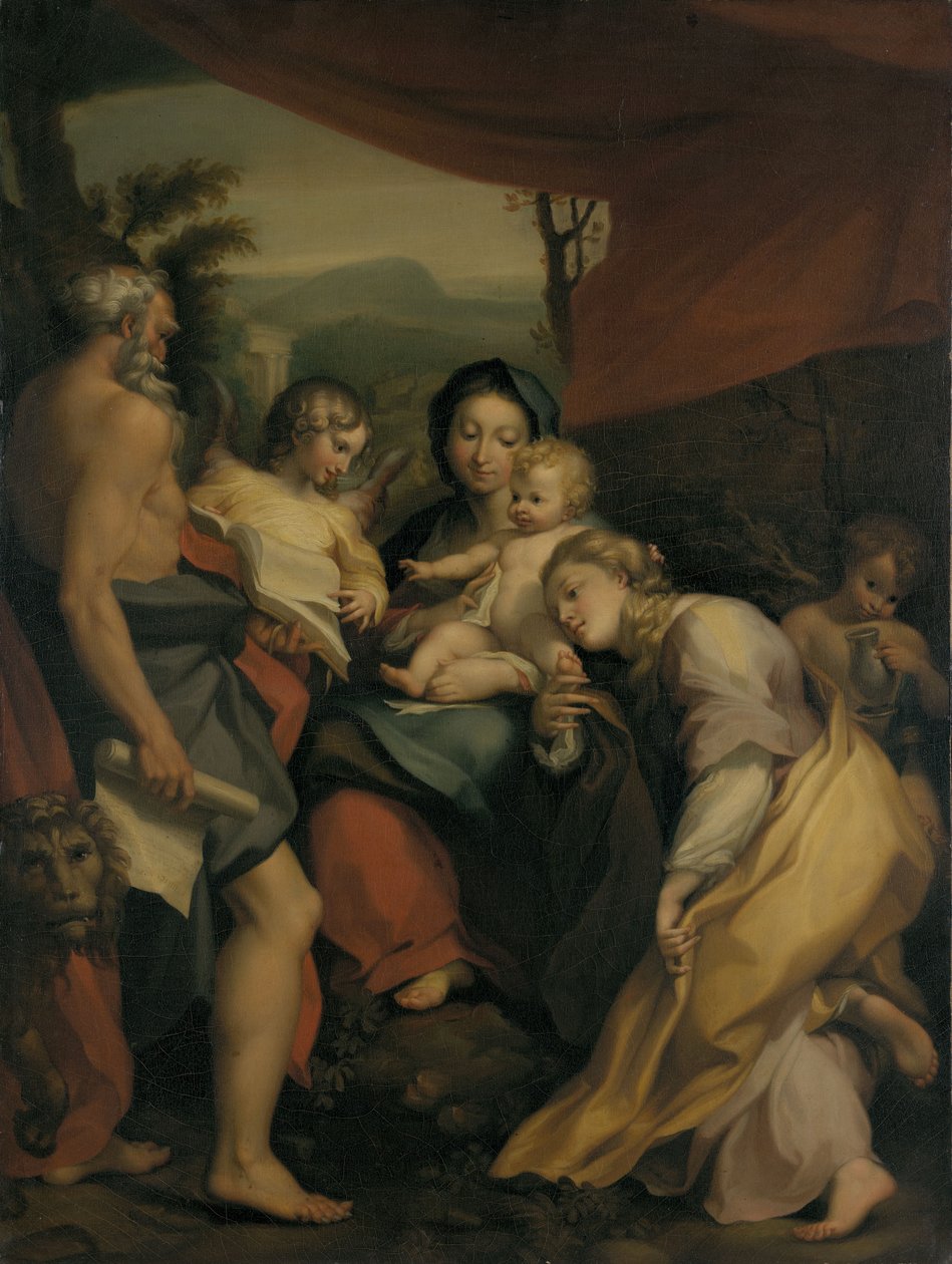 Madonnan med barnet och de heliga Hieronymus och Maria Magdalena av John Trumbull