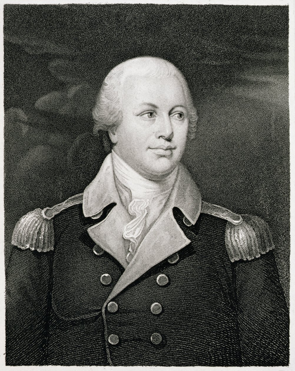 Generalmajor Nathaniel Greene (1742-86), graverad av John B. Forrest (1814-70) av John Trumbull