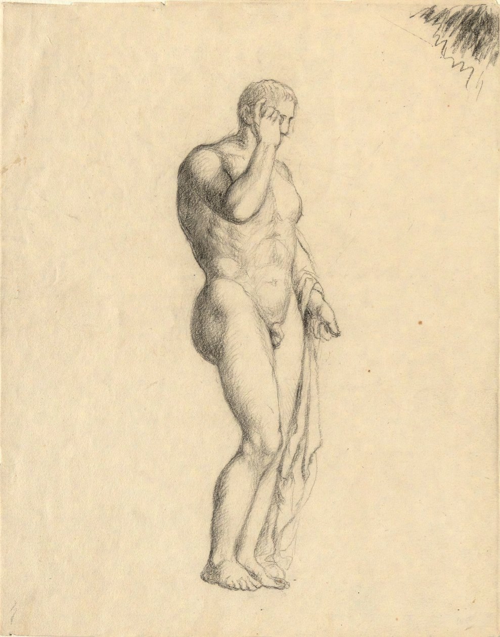Naken mansfigur (klassisk) som visar höger sida (samma figur som 1938.280) av John Trumbull
