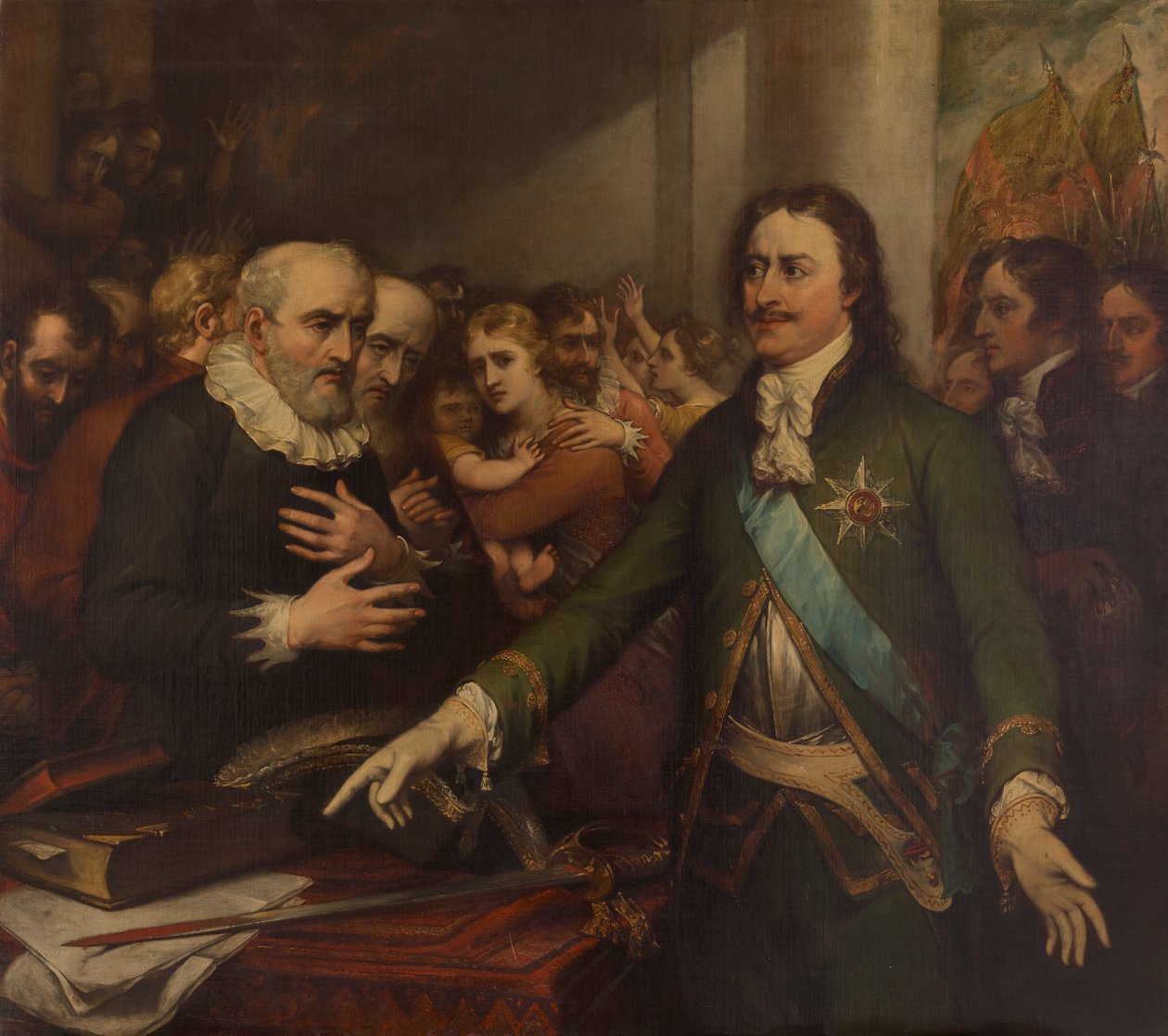 Peter den store vid infångandet av Narva, 1704 av John Trumbull