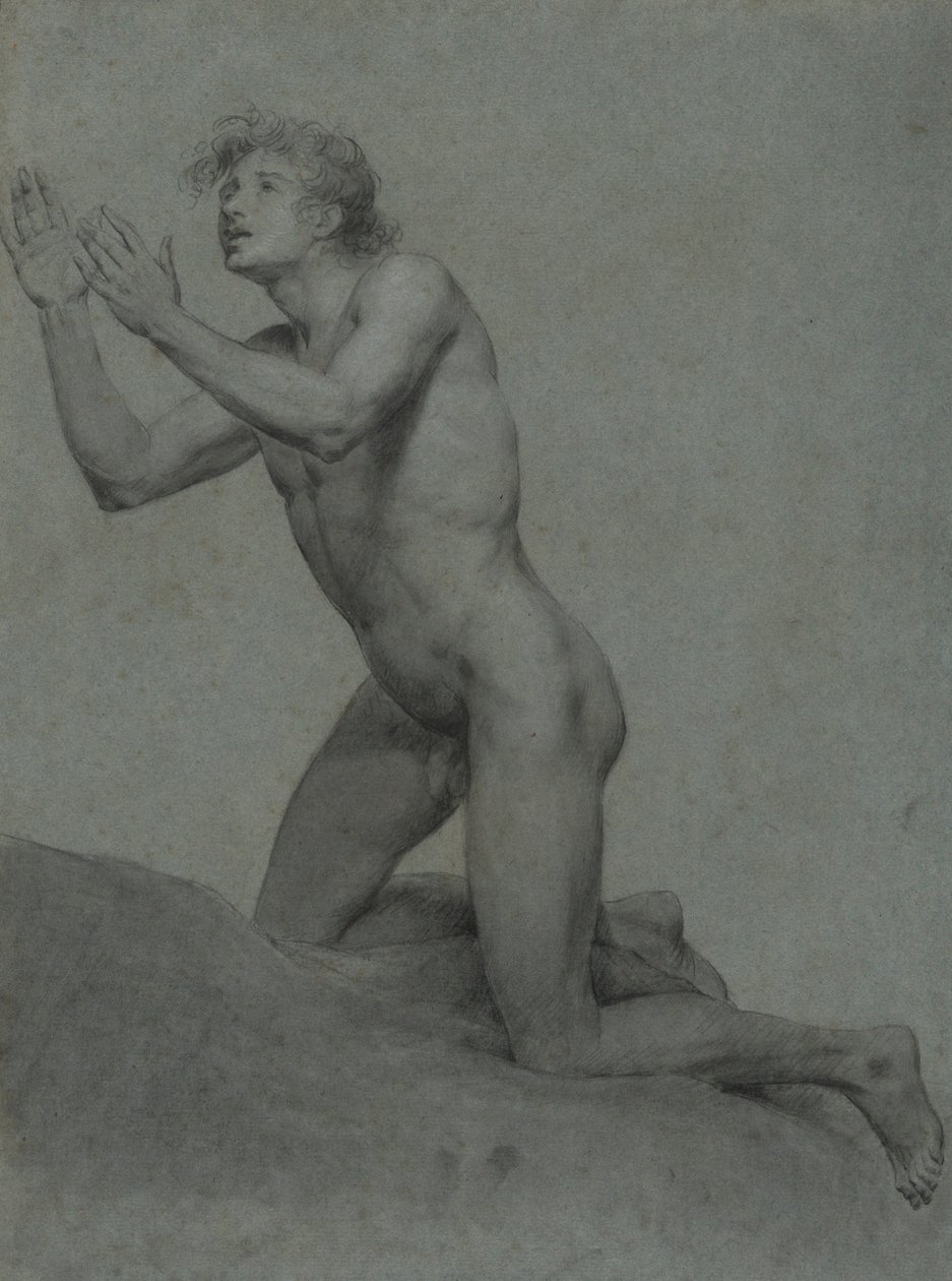 Skiss av en manlig nakenlivsstudie av John Trumbull