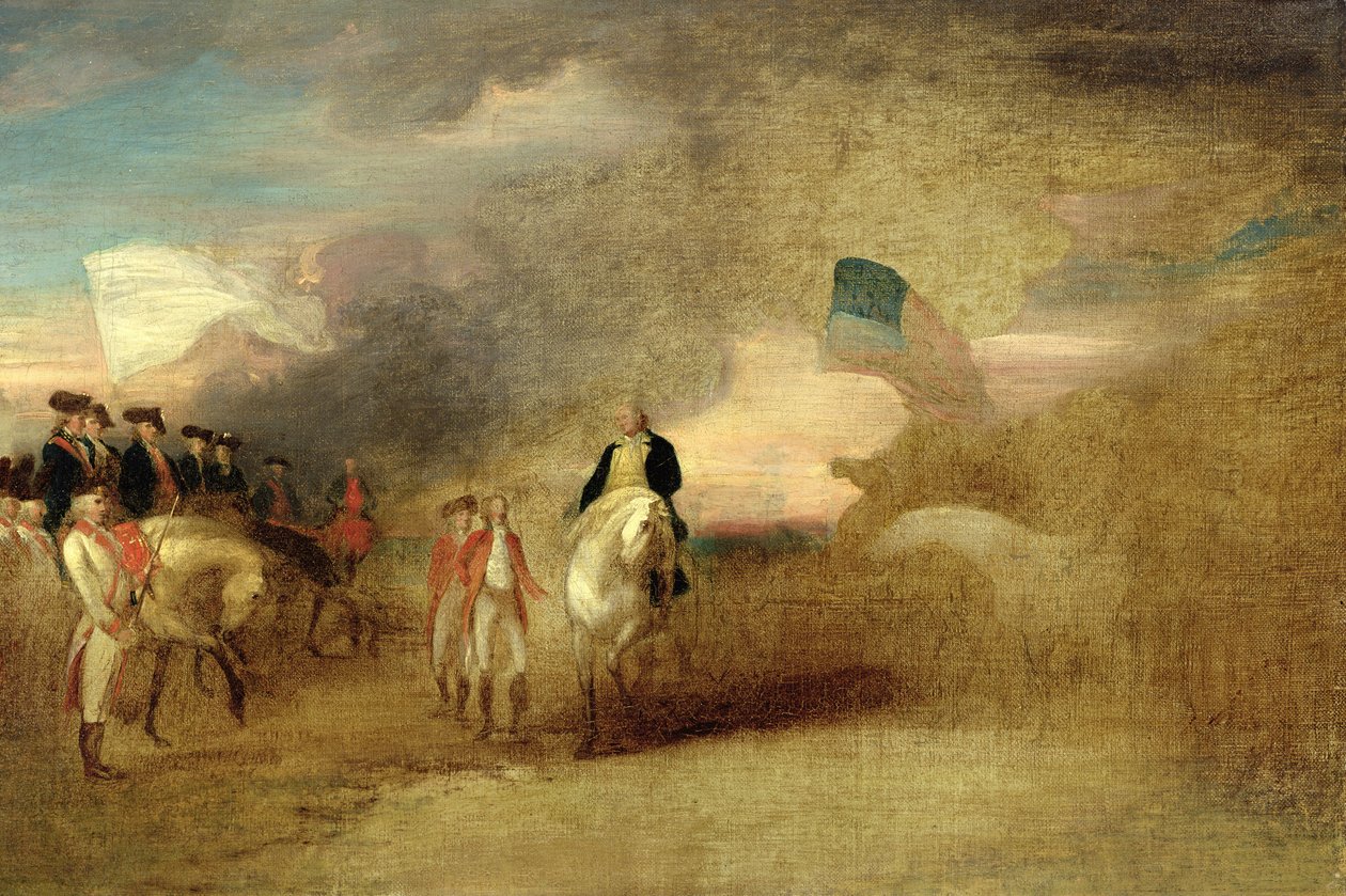 Överlämnande av Cornwallis i Yorktown, 1787 av John Trumbull