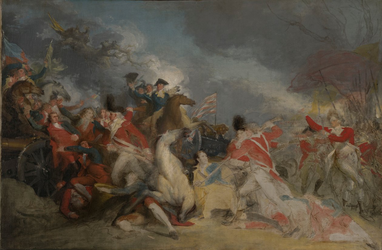 General Mercers död i slaget vid Princeton, 3 januari 1777 (oavslutad version) av John Trumbull