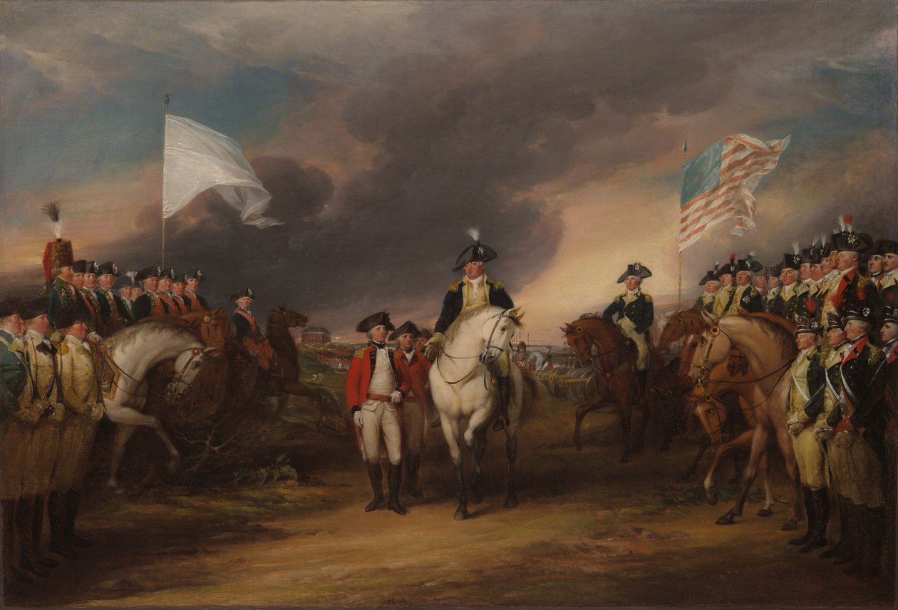 Lord Cornwallis kapitulation vid Yorktown, den 19 oktober 1781 av John Trumbull
