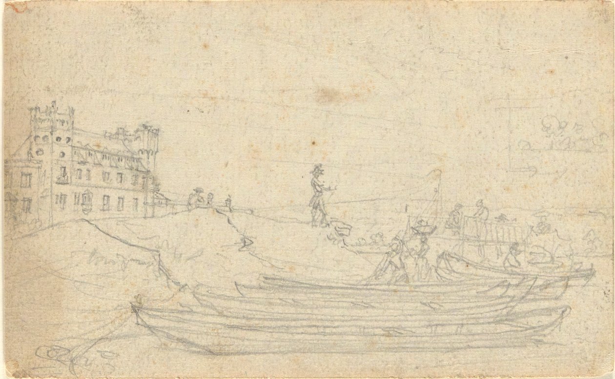 Utan titel, från folio: Sketches in France & Germany, ett av 22 ark i Folio B av John Trumbull