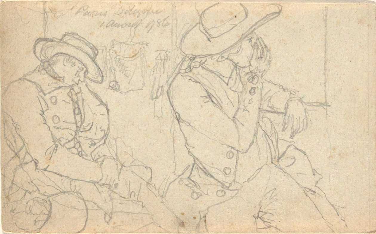 Utan titel, från folio: Sketches in France & Germany, ett av 22 ark i Folio B av John Trumbull