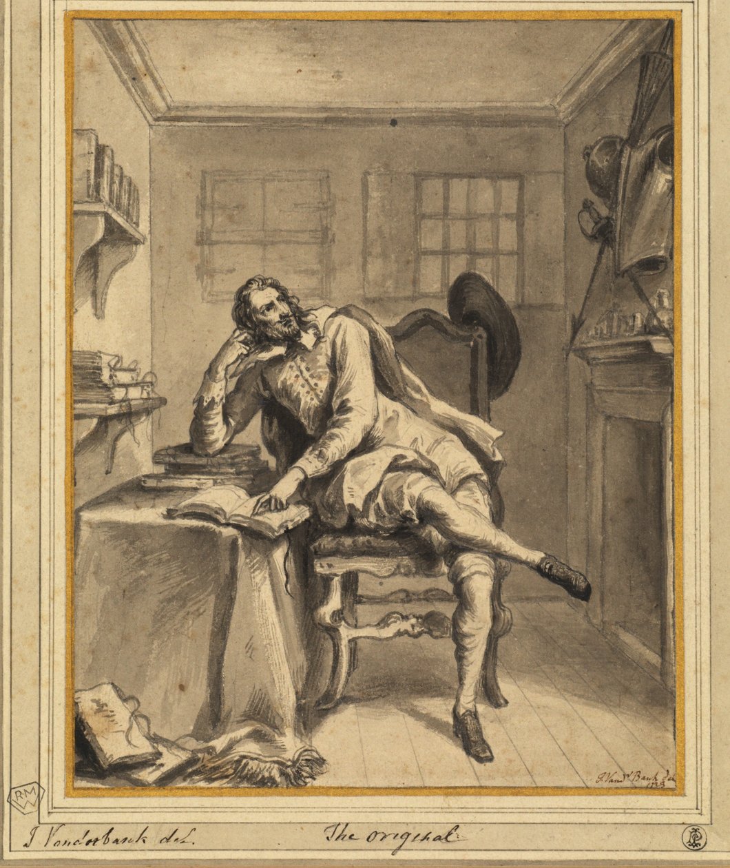 Don Quijote i sitt arbetsrum av John Vanderbanck