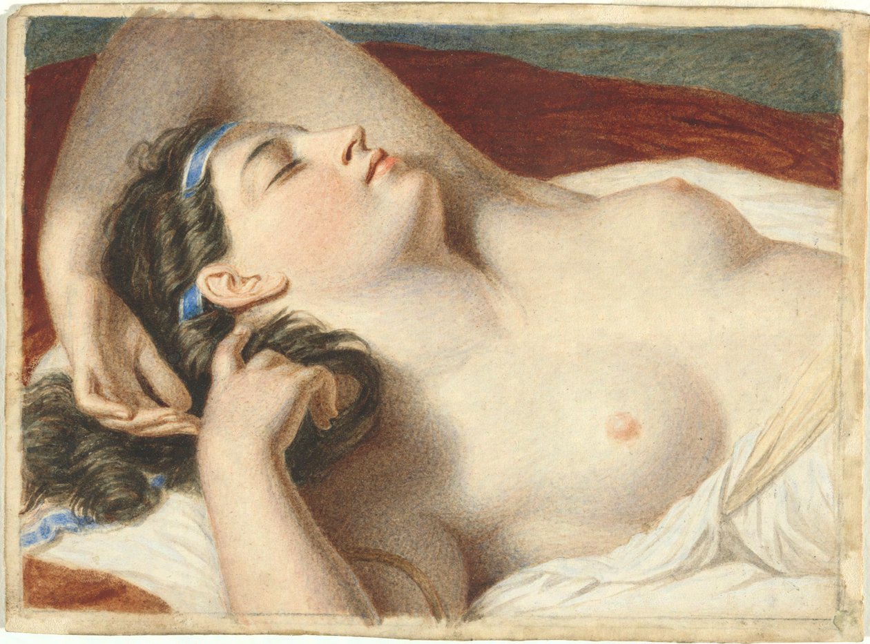 Studera för Ariadne Asleep på ön Naxos av John Vanderlyn