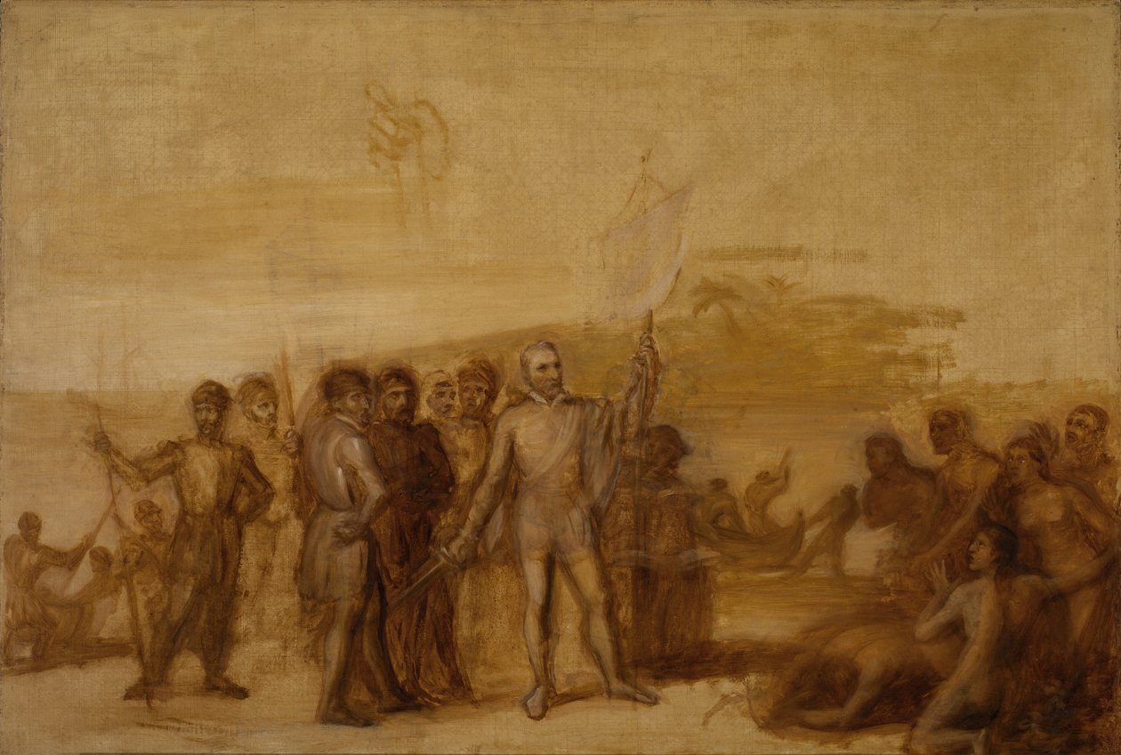 Landningen av Columbus, ca. 1840. av John Vanderlyn