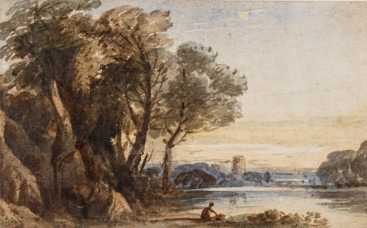 Capriccio Landscape, ca 1830 (wc med gummi arabicum på papper) av John Varley