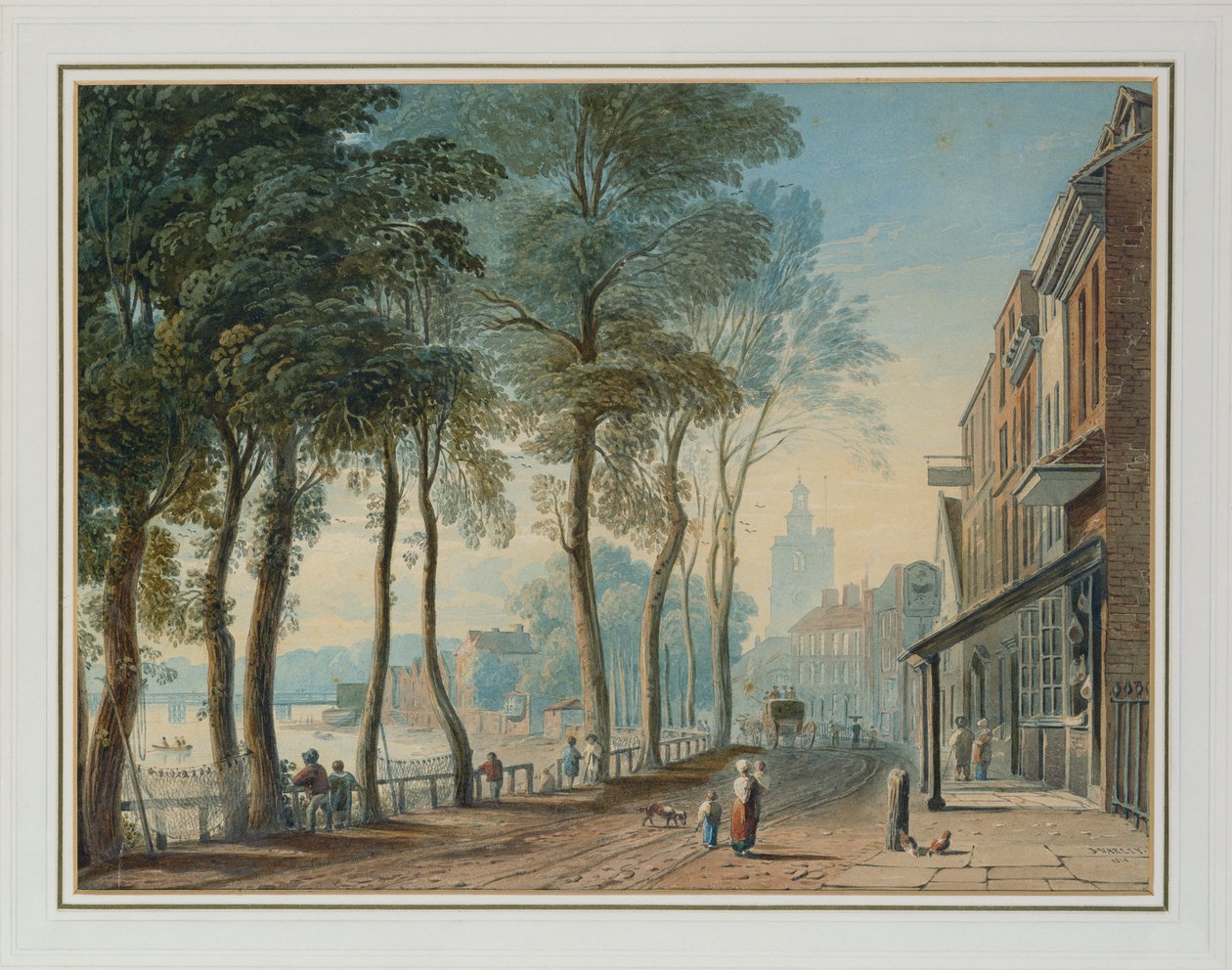 Cheyne Walk, Chelsea, 1816 av John Varley