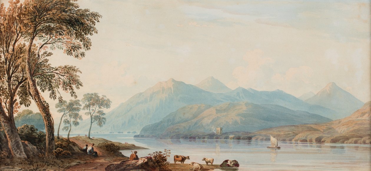 Glengary Loch, okänt datum (akvarell på papper) av John Varley