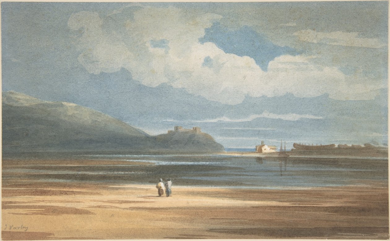 Harlech Castle på andra sidan Traeth Mawr av John Varley