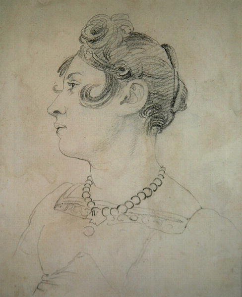 Porträtt av Matilda Lowry (penna på papper) av John Varley