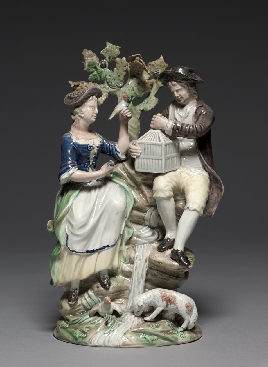 Group with Birdcage, made by Staffordshire Factory, c.1770 av John Voyez