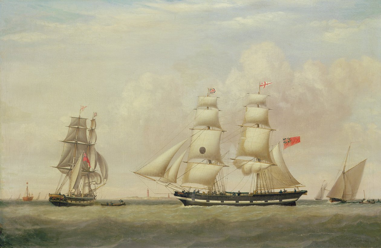 Black Ball Line Brig, "Wupper" utanför Spurn Head av John Ward