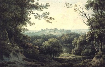 En avlägsen utsikt över Windsor Castle av John Warwick Smith