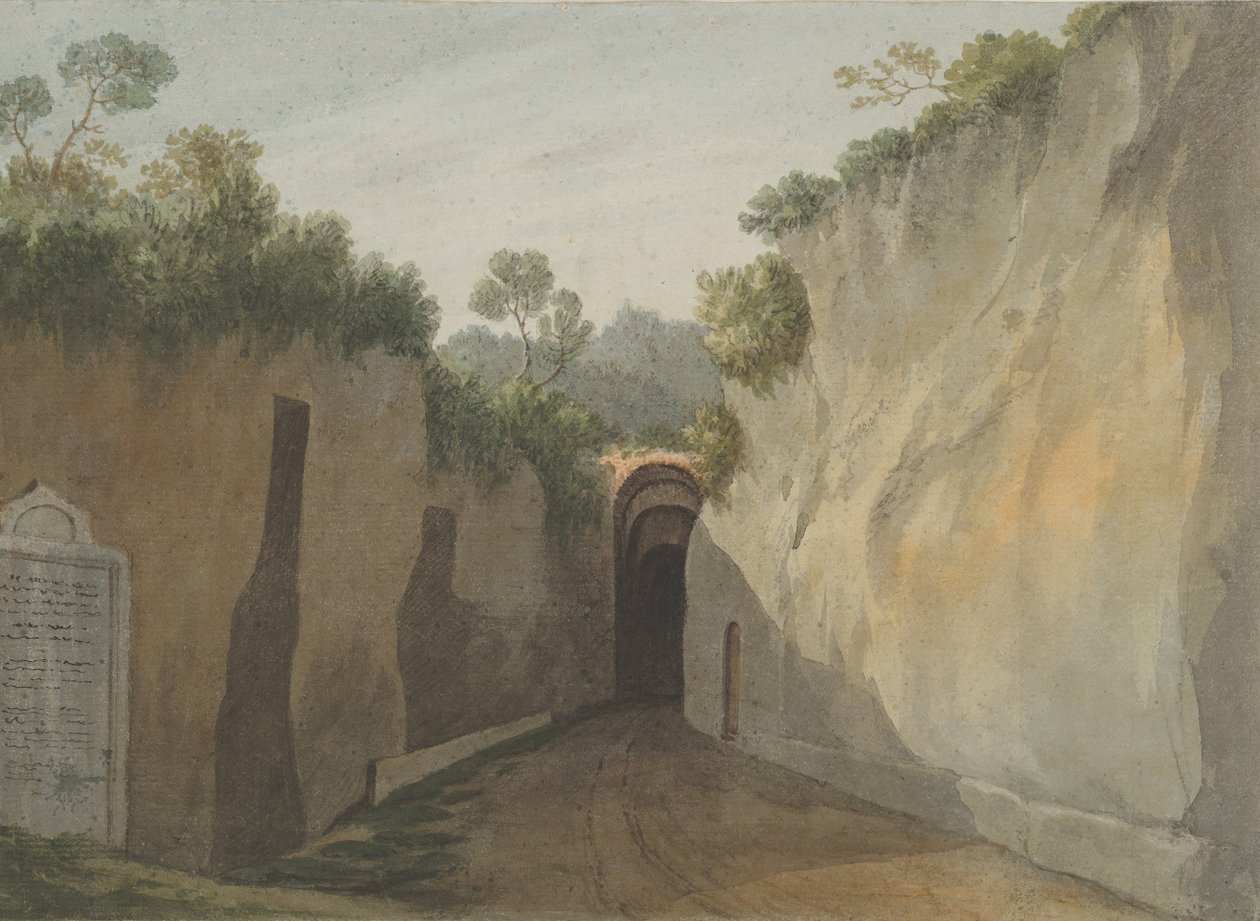 Ingången till grottan av Posillipo, Neapel, 1778-79. av John Warwick Smith