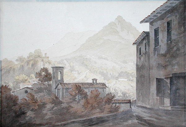 Luganosjön (akvarell på papper) av John Warwick Smith