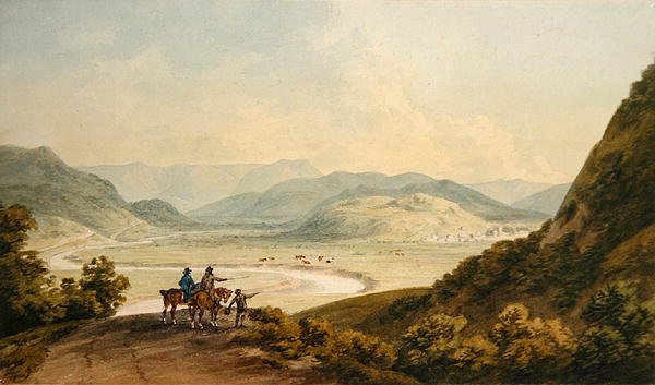 Llangollen (akvarell på papper) av John Warwick Smith