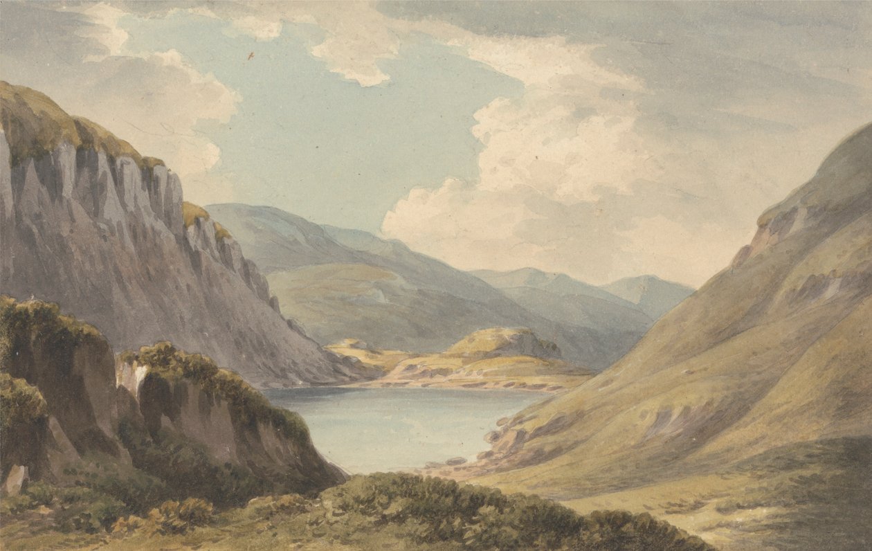Llyn Geirionedd inte långt från Trefriew, vid floden Conway, Carnarvonshire av John Warwick Smith