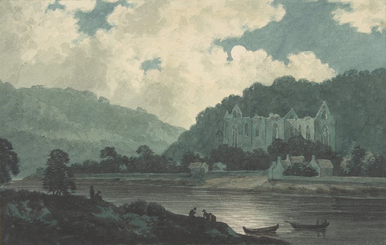 Tintern Abbey by Moonlight, ca. 1789. av John Warwick Smith