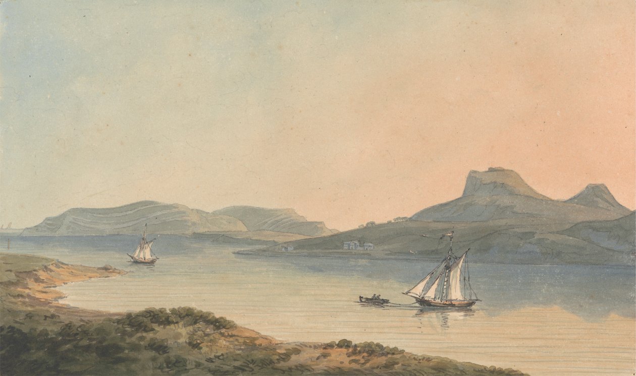 Utsikt över det tidiga slottet i Diganwy av John Warwick Smith