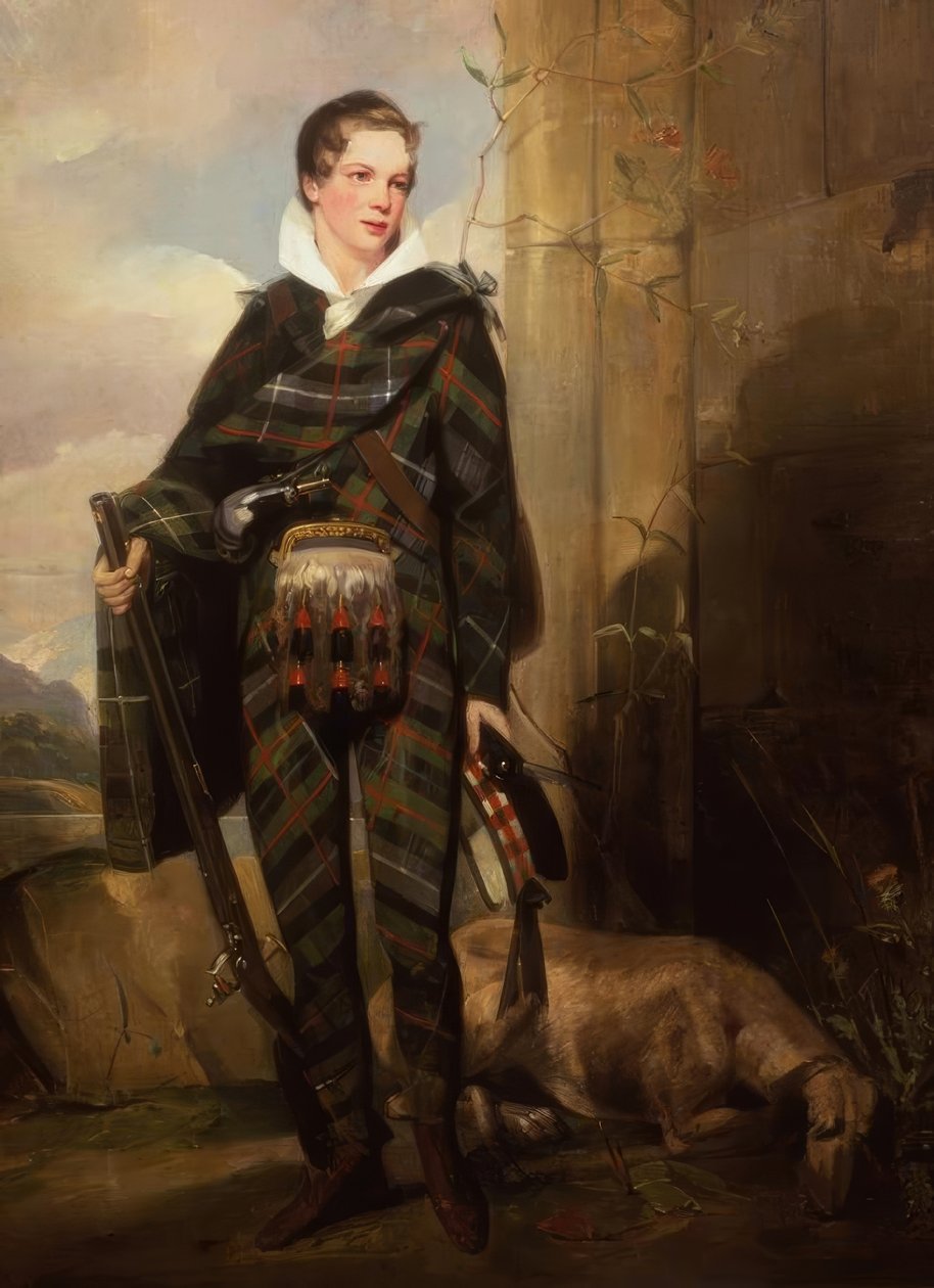 J.W. Gordon, Porträtt av en pojke / målning, 1800-talet av John Watson Gordon