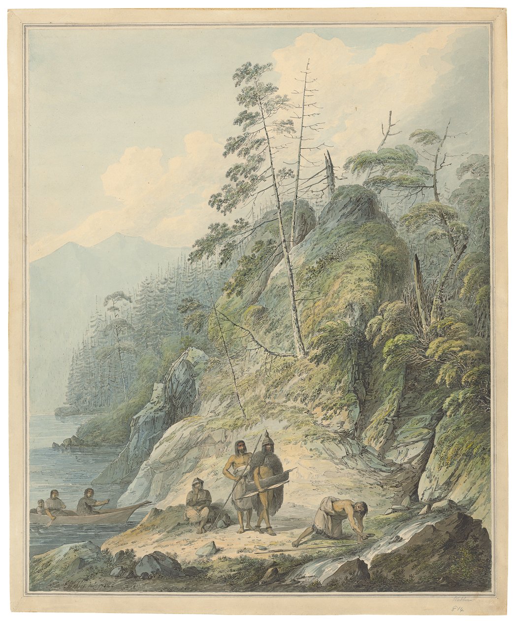 En utsikt i Nootka Sound, 1784 av John Webber