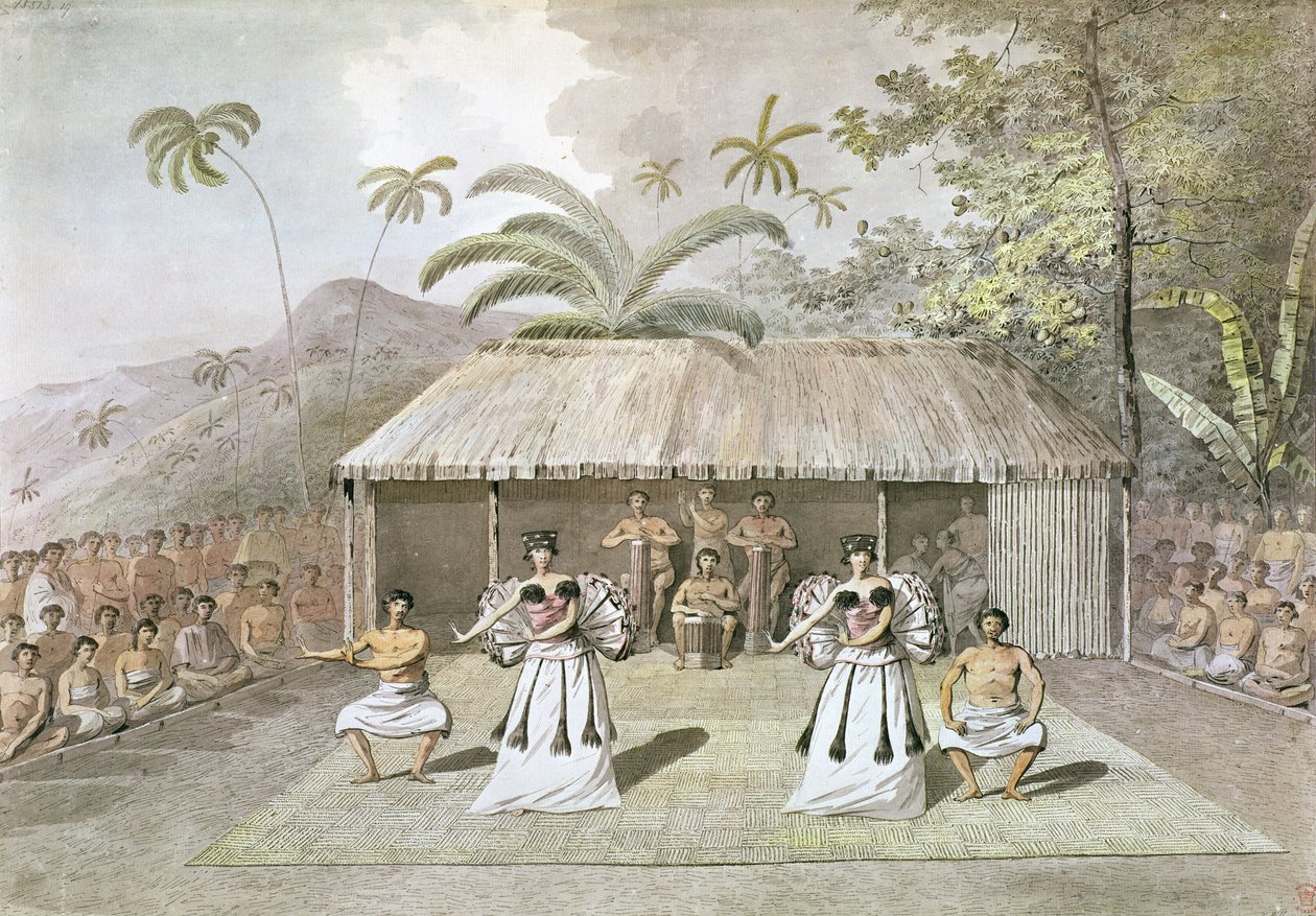 Dans på Tahiti av John Webber