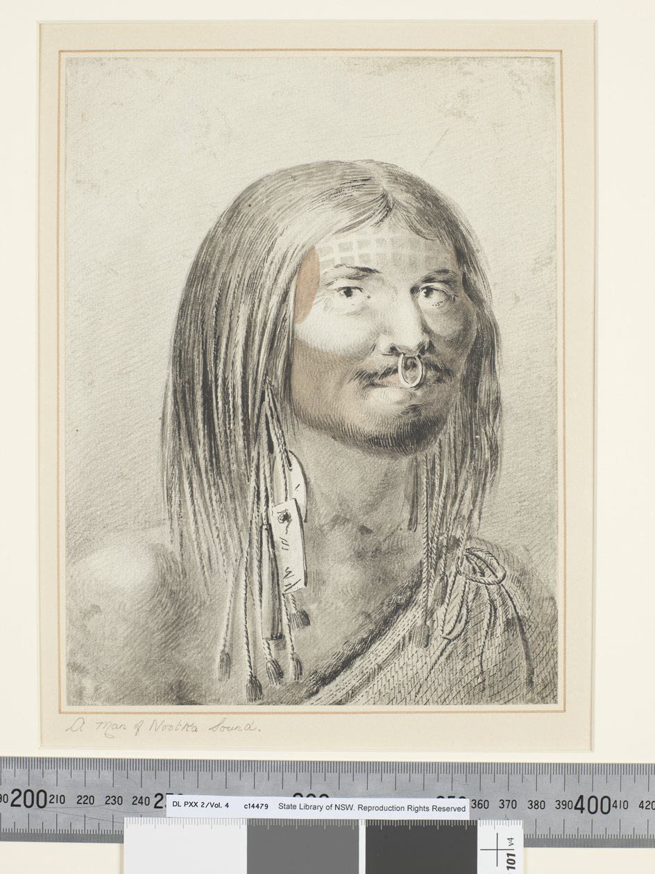 F.21 A Man of Nootka Sound, ca 1773-84 (akvarell) av John Webber