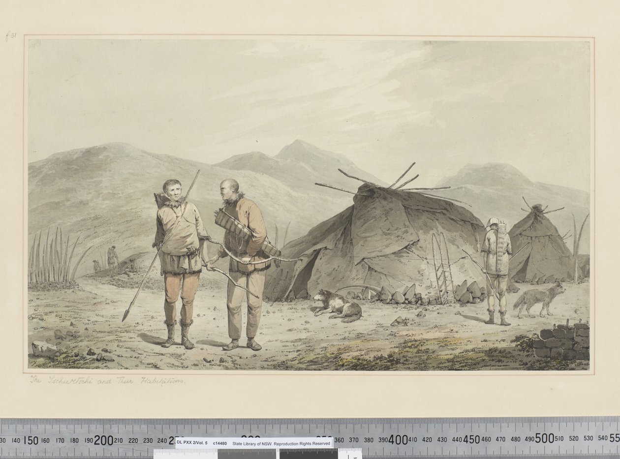 F.31 The Tschuktschi and Their Habitations, c.1773-84 (akvarell) av John Webber
