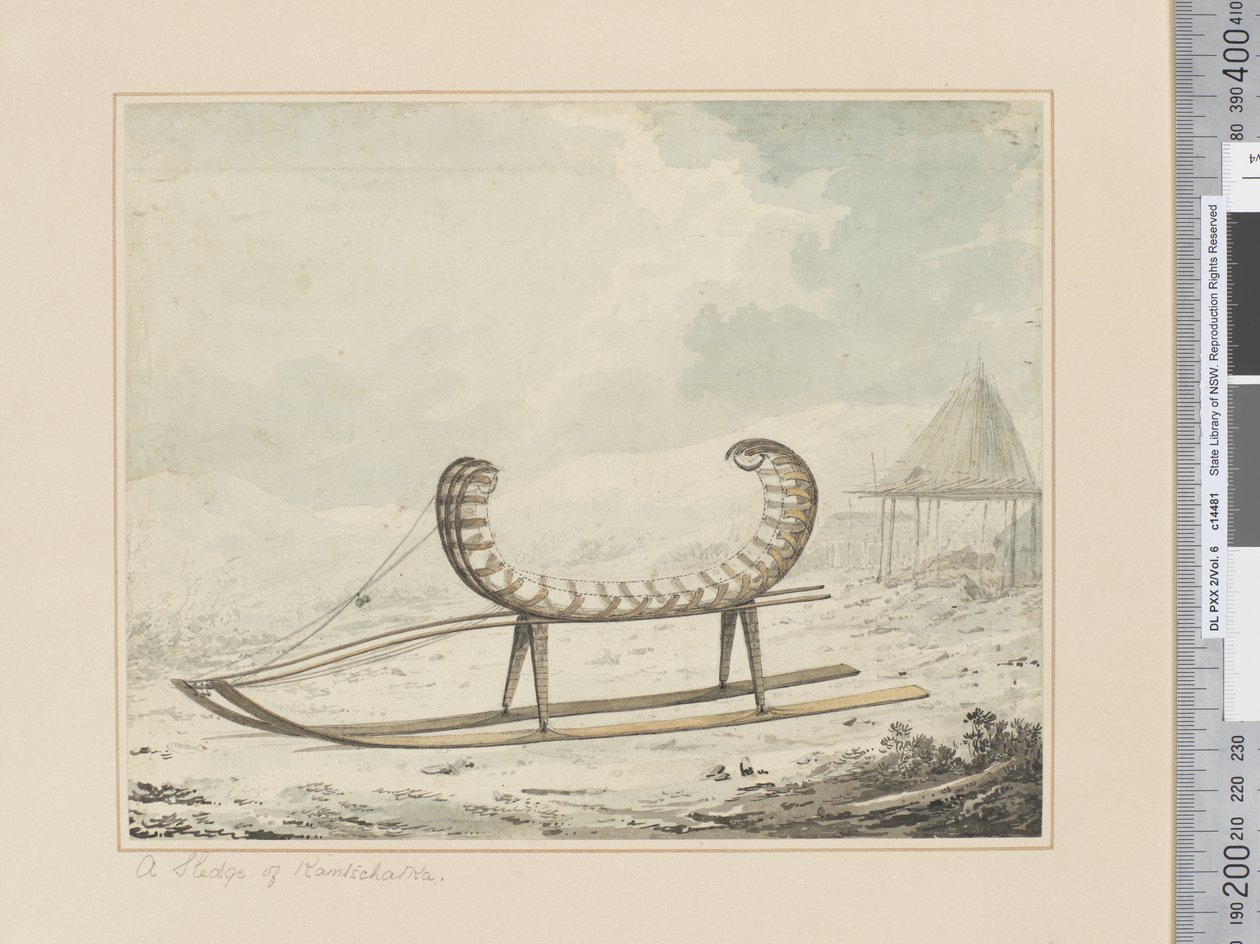 F.40 A Sledge of Kamtschatka, c.1783-84 (akvarell) av John Webber