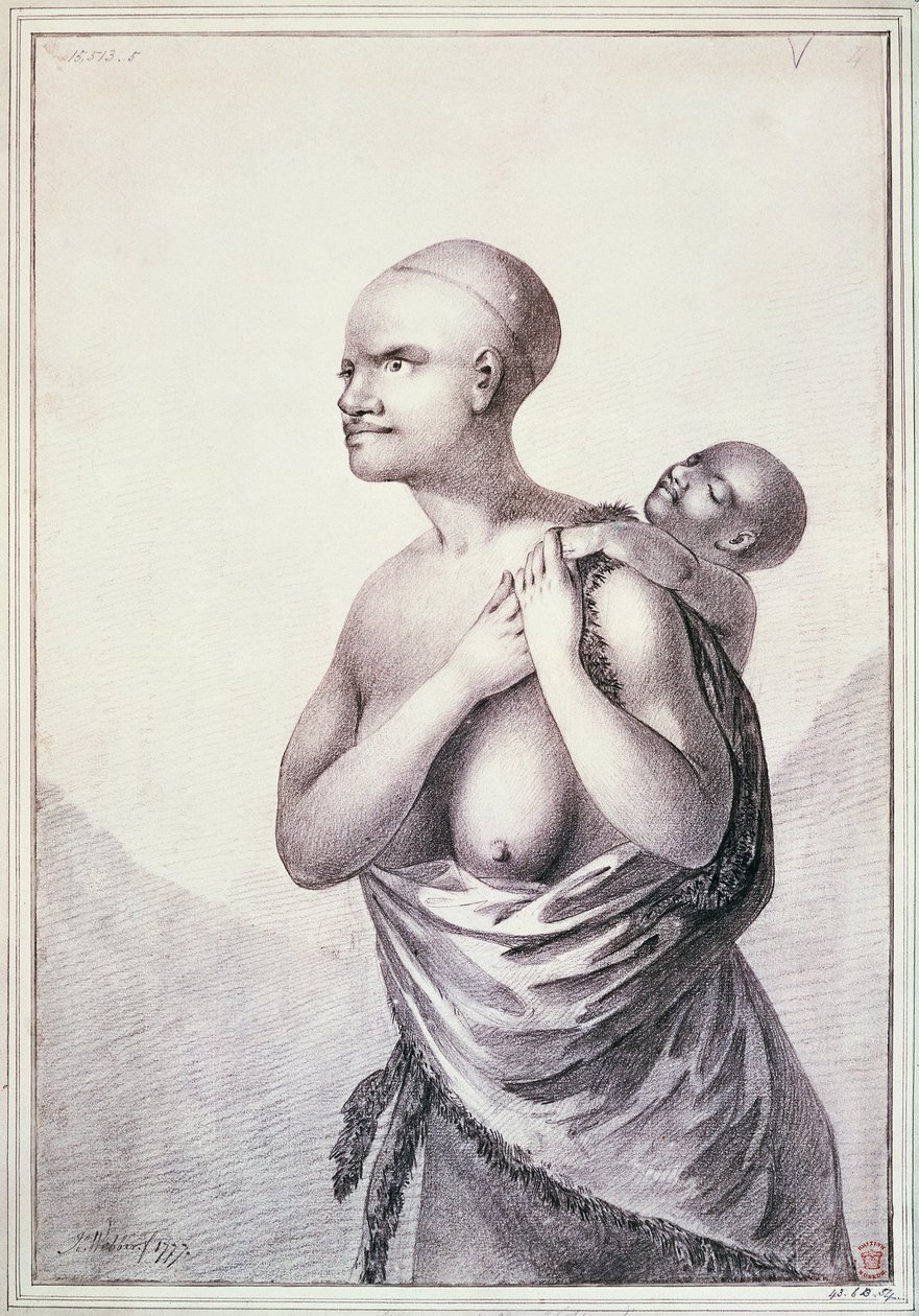 Infödda kvinnor från Van Diemens land, nu Tasmanien, januari 1777, teckning av John Webber (1750-1793), Australien av John Webber