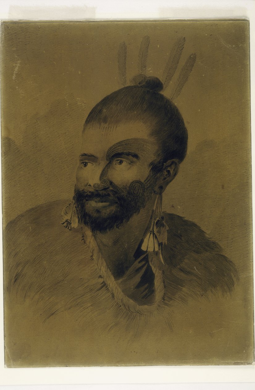 Porträtt av en nyzeeländare, ca 1777 av John Webber