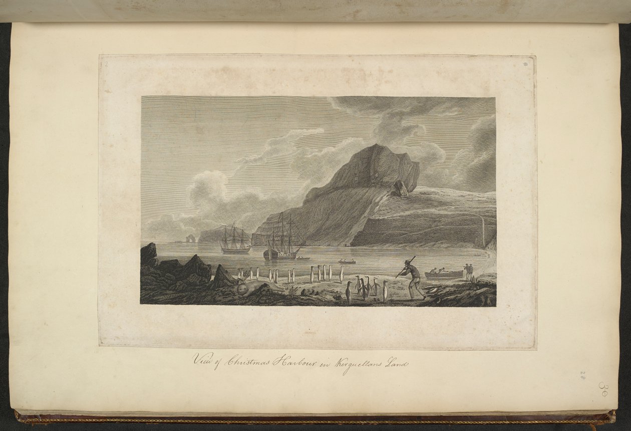 Utsikt över julhamnen på ön Kerguelen, december 1776 av John Webber