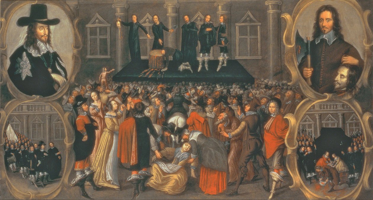 En ögonvittnesrepresentation av avrättningen av kung Charles I 1649 (olja på duk) (se 617397 för detaljer) av John Weesop