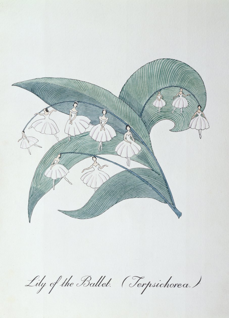 Lily of the Ballet (Terpsichore.), illustration från "The Bogus Book of Botany" av John Weir av John Weir