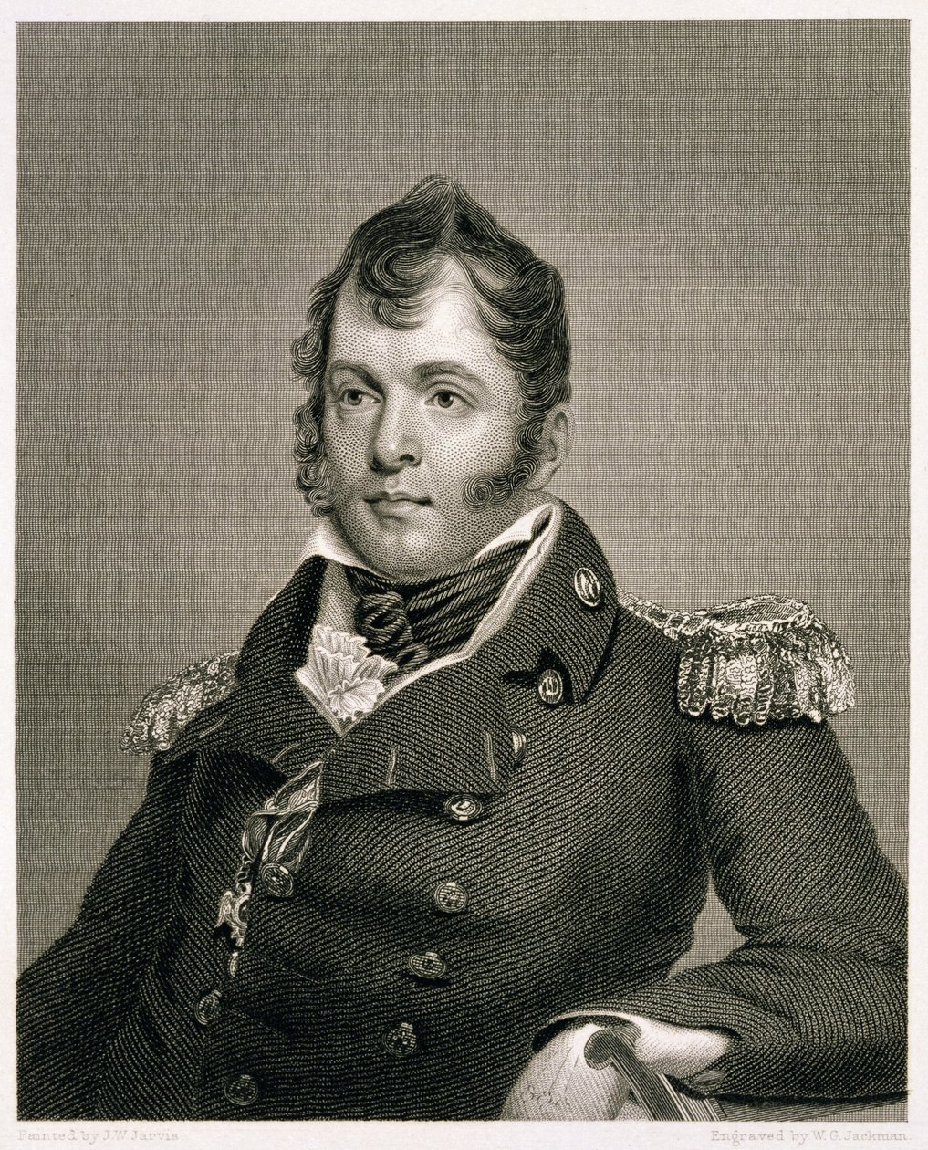 Commodore Oliver Hazard Perry (1785-1819), graverad av William G. Jackman av John Wesley Jarvis