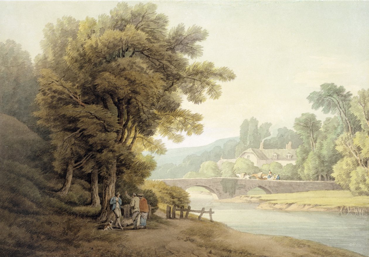 Dunsford Bridge (wc på papper) av John White Abbott