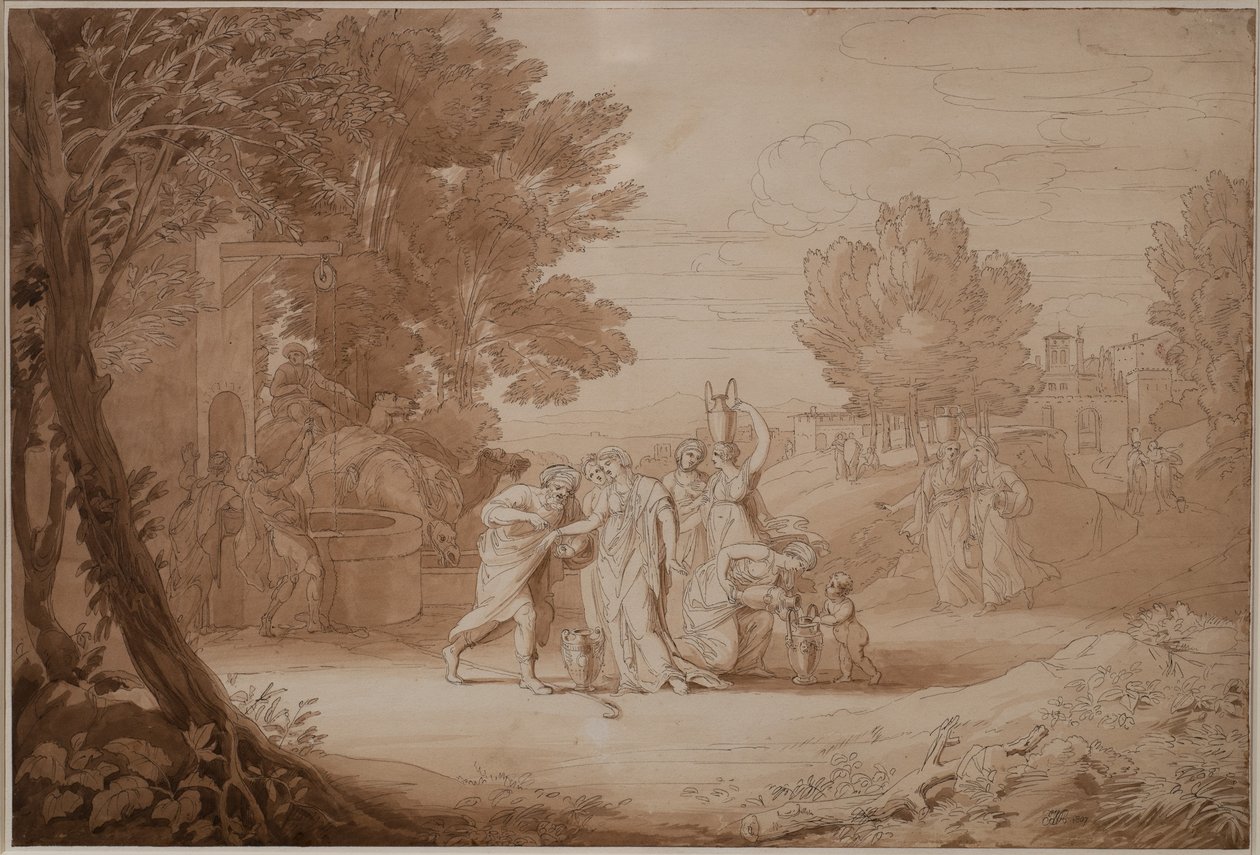 Rebecca vid brunnen, 1807 av John White Abbott