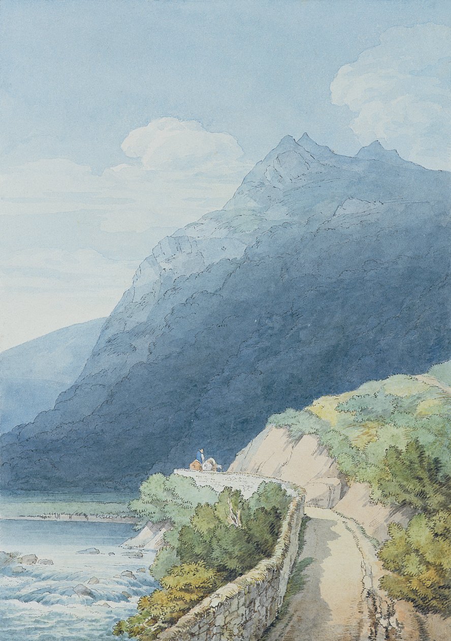 The Dart at Holne Chase, Devon (wc, penna och bläck) av John White Abbott