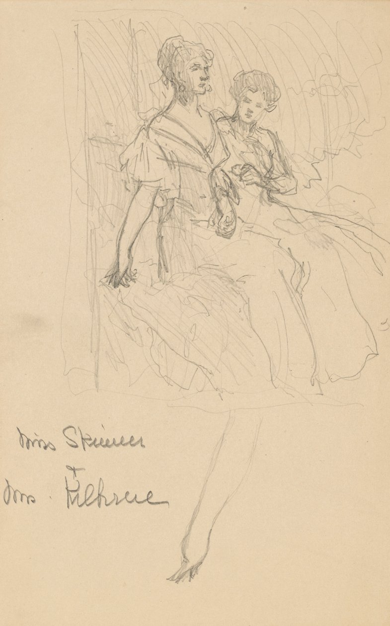 Studie för The Skinner Sisters av John White Alexander