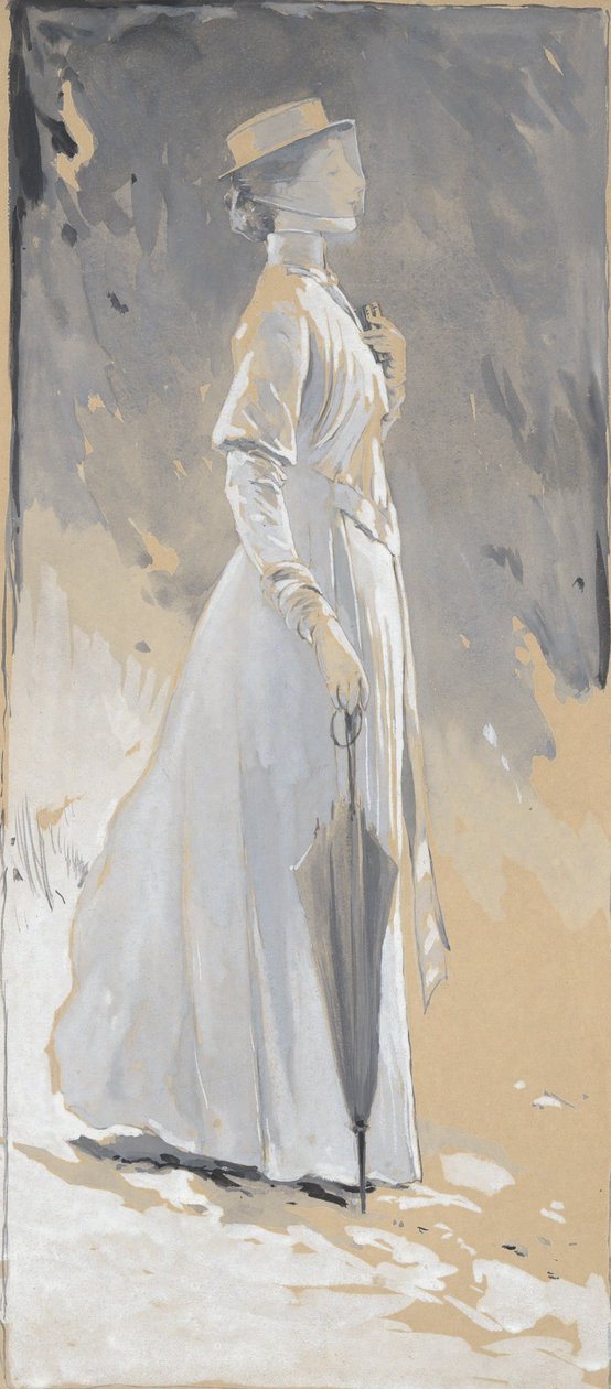 Ung kvinna i vitt: Miss Cynthia av John White Alexander