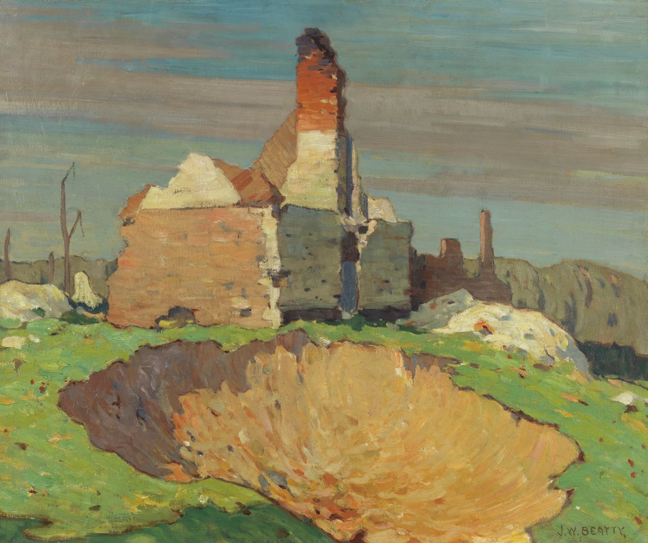 Ett skalhål, 1914-19 av John William Beatty
