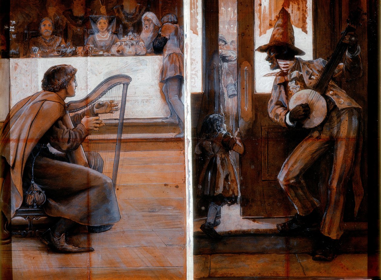 Minstrelsy, As It Was - And What It has Come To (kroppsfärg, penna och wc på papper) av John William Brown