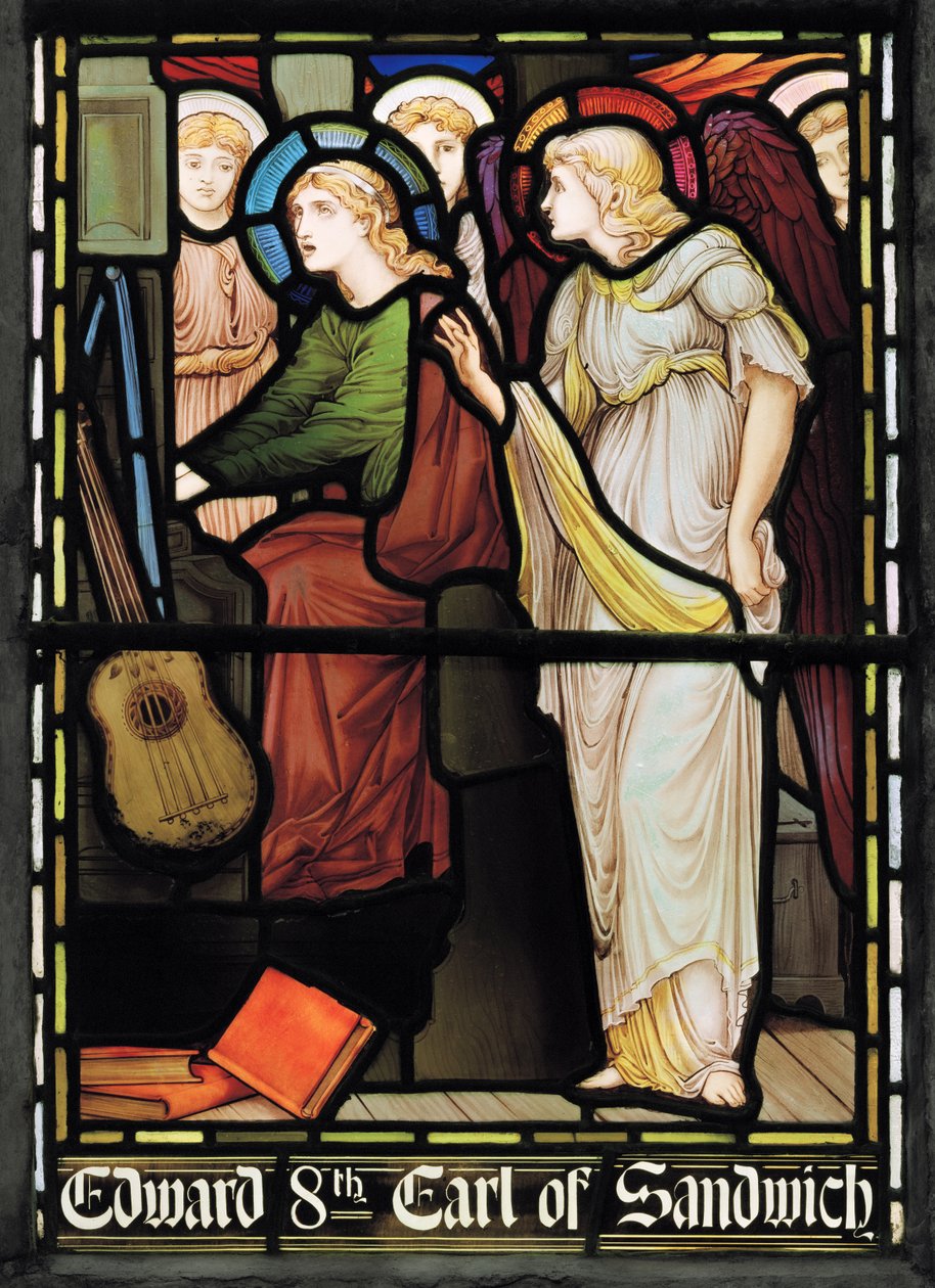 St Cecilia Singing, Lady Chapel Window, ca 1885 (målat glas) av John William Brown