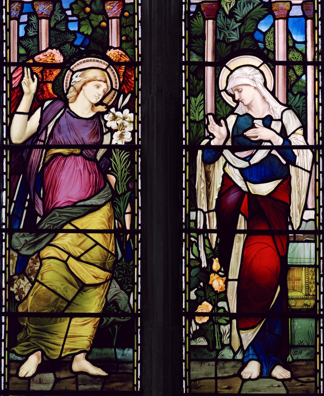 Bebådelsen, ca 1885 (målat glas) av John William Brown